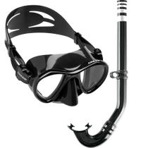 Kit de Mergulho Máscara+Respirador Cressi Metis Black + Gringo