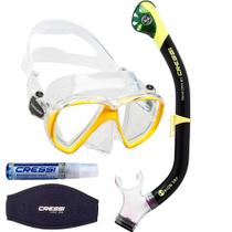 Kit de Mergulho Máscara+Respirador Cressi Ranger + Orion Dry + Anti Fog Sea Gold + Strap