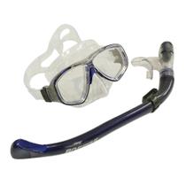 Kit de Mergulho SeaSub Máscara Astra Respirador SPIRO Transparente/Azul