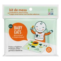 Kit de Mesa Bebê Crianças Babador e Jogo Americano Likluc adesivo