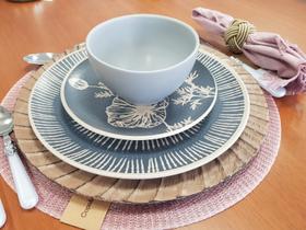 Kit De Mesa Posta Azul 40 Unidades Cor:Azul