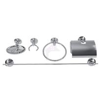 Kit de Metal Acessórios Para Banheiro Aço Inox 5 Peças Stander cod02