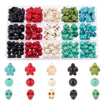 Kit de miçangas Arricraft Skull Gemstone 190 unidades com turquesa sintética Kit de miçangas Arricraft Skull Gemstone 190 unidades com turquesa sintética