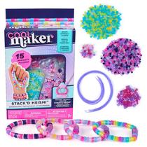 Kit de miçangas Cool Maker Stack'd Heishi 1300+ Beads 15 pulseiras