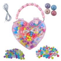 Kit de Miçangas Coração Pulseira Bijuteria Colorida - Castela Kit de Miçangas Coração Pulseira Bijuteria Colorida - Castela