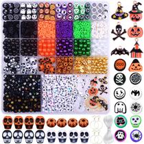 Kit de miçangas de argila de Halloween Craft Bead Bita 208 unidades Kit de miçangas de argila de Halloween Craft Bead Bita 208 unidades