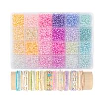 Kit De Miçangas De Vidro De 24 Cores 234mm 1200057602400Pcs Para Artesanato DIY De Joias E Pulseiras