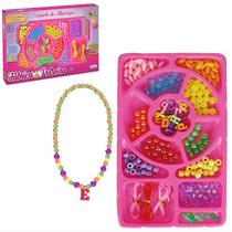 Kit De Miçangas Infantil Bijuteria Pulseira Colar Conjunto Kit De Miçangas Infantil Bijuteria Pulseira Colar Conjunto
