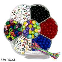 Kit De Miçangas Para Pulseira C/ 474 Unidades - Nybc