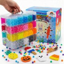 Kit de Miçangas Pony Sistenia 14.000 peças, 40 cores, caixa com efeito glow