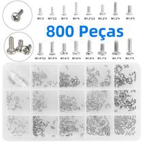 Kit De Micro Parafusos De Aço Níquel 800pcs M1 M1.2 M1.4 M1.6 M1.7 Cabeça Pan Phillips Para Reparo