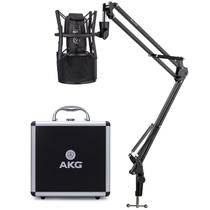 Kit de Microfone Condensador AKG P220 com Suporte e Filtro Pop Kit de Microfone Condensador AKG P220 com Suporte e Filtro Pop