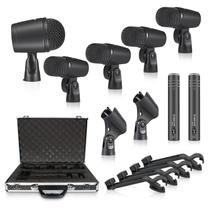 Kit de microfone de tambor Phenyx Pro PTD-10 de 7 peças totalmente metálicas Kit de microfone de tambor Phenyx Pro PTD-10 de 7 peças totalmente metálicas