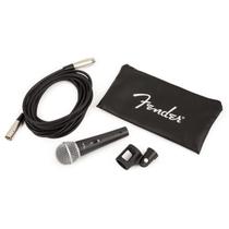 Kit de microfone Fender P-52S preto com suporte, cabo e bolsa