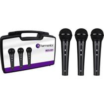 Kit De Microfone Harmonics MDU201 Com 3 Microfones Dinâmico Cardióide - KI / 3 Kit De Microfone Harmonics MDU201 Com 3 Microfones Dinâmico Cardióide - KI / 3