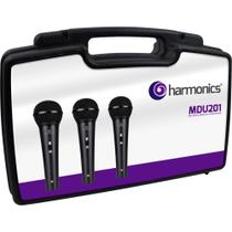 Kit De Microfone Harmonics MDU201 Com 3 Microfones Dinâmico Cardióide