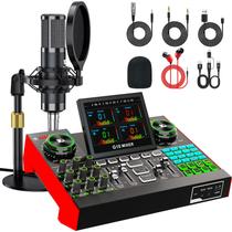Kit de Microfone para Podcast tenlamp P15 com Mesa de Som ao Vivo