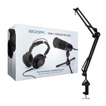 Kit de Microfone para Podcast Zoom ZDM-1 com Fones e Cabos de Microfone, Suporte de Braço Articulado para Microfone (2 Itens) Kit de Microfone para Podcast Zoom ZDM-1 com Fones e Cabos de Microfone, Suporte de Braço Articulado para Microfone (2 Itens)
