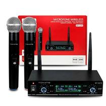 Kit de microfone sem fio duplo profissional tomate mt-2210 Kit de microfone sem fio duplo profissional tomate mt-2210