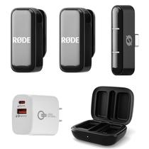 Kit de microfone sem fio Rode com bateria de 21h e carregador de 20W Kit de microfone sem fio Rode com bateria de 21h e carregador de 20W