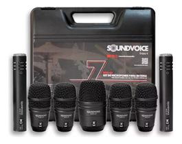 Kit De Microfones Soundvoice Skd-07 Com 7 Peças Com Hard Ca