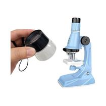 Kit De Microscópio Portátil LED Para Crianças 200X-1200x Brinquedo Educacional De Ciência Biológica