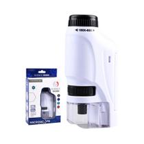 Kit De Microscópio Portátil Para Crianças Com Luz LED, Ampliação De 60X-180X, Mini Brinquedo