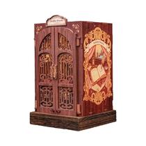 Kit De Mini Casa De Bonecas De Madeira Com Luz, Estante DIY Para Presentes E Memórias De Livraria