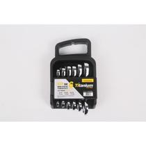 Kit de Mini Chaves Combinadas c/ 6 Peças Titanium Platina 8, 10, 12, 13, 14, 17MM
