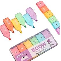 Kit de Mini Marca Texto de Animais com 6 cores