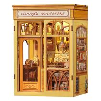 Kit de Miniatura de Casa de Muñecas DIY Cutefun Rincón de Libros Tienda de Cocina
