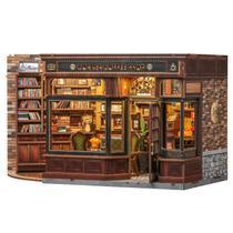 Kit de miniatura de cenas DIY Fsolis Book Nook Corner Coffee Shop