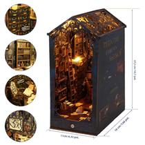 Kit De Miniatura DIY Para Casa De Bonecas, Modelo De Estante De Livros Em Madeira, Brinquedo De Kit De Miniatura DIY Para Casa De Bonecas, Modelo De Estante De Livros Em Madeira, Brinquedo De