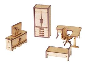 Kit De Miniaturas Quarto De Solteiro K2001