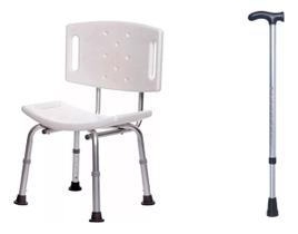 Kit De Mobilidade Para Idoso Bengala + Cadeira De Banho