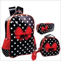 Kit de Mochila Costa + Lancheira + estojo Bow Clio 2 zippers
