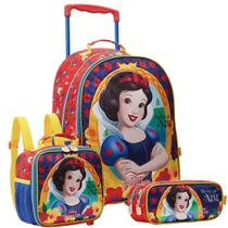 Kit De Mochila e Rodas 16" Branca de Neve Estojo e Lancheira Kit De Mochila e Rodas 16" Branca de Neve Estojo e Lancheira