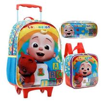 Kit de Mochila Infantil + Lancheira e Estojo Cocomelon - Xeryus