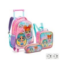 kit de mochila infantil pelucia hey glitt girls seanite 40474