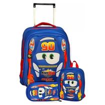 Kit De Mochila Infantil Rodinha Maqueen reforçada 3D Alto Relevo