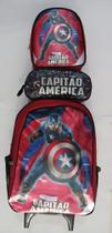 Kit de Mochila + Lancheira + porta lápis capitão América