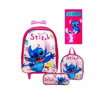 Kit De Mochila Rodinhas Feminina Lilo Stitch Infantil