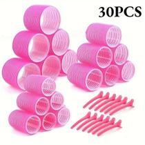 Kit De Modelagem De Cabelo Sem Calor: 30 Rolos Autoaderentes, 18 Rolos De Cabelo E 12 Clipes Para Kit De Modelagem De Cabelo Sem Calor: 30 Rolos Autoaderentes, 18 Rolos De Cabelo E 12 Clipes Para