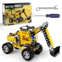 Kit de modelo de escavadeira de metal Lucky Doug, brinquedo de construção STEM