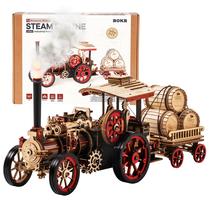 Kit de modelo de locomotiva de trator com motor a vapor ROKR 3D