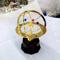 Kit De Modelo De Metal Com Sistema Solar Giratório Retrô, Arte Científica, Ornamento De Mesa Interna