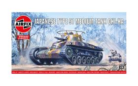 Kit de modelo de plástico Airfix Vintage Classics Japanese Type 97 Medium Tank Chi-Ha 1:76 WWII IJA Military Tank A01319V