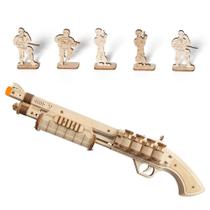 Kit de modelo de quebra-cabeça de madeira 3D ROKR Shotgun Toy para adultos
