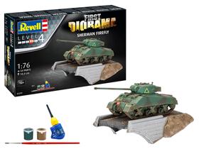 Kit de modelo de tanque Revell Sherman Firefly 1:76 com conjunto de diorama