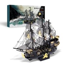 Kit de modelos de metal para quebra-cabeça 3D Piececool Black Pearl Pirate Ship